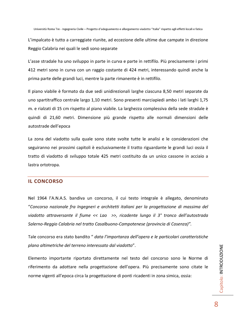 Anteprima della tesi: Progetto d'adeguamento e allargamento viadotto Italia rispetto agli effetti locali e fatica, Pagina 3