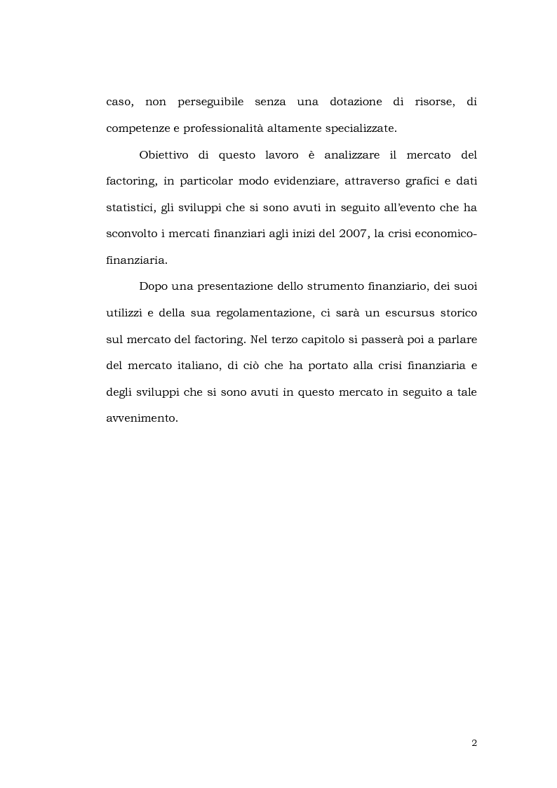 Anteprima della tesi: Il contratto di factoring alla luce del modello finanziario italiano, Pagina 2