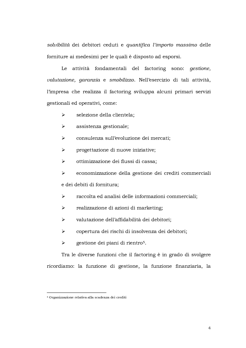 Anteprima della tesi: Il contratto di factoring alla luce del modello finanziario italiano, Pagina 4