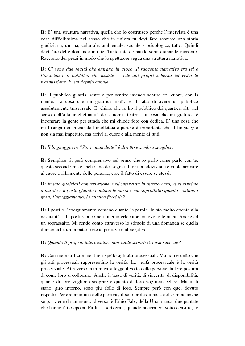 Estratto dalla tesi: Intervista con il killer - La negoziazione dei fatti nel giornalismo giallo di Franca Leosini