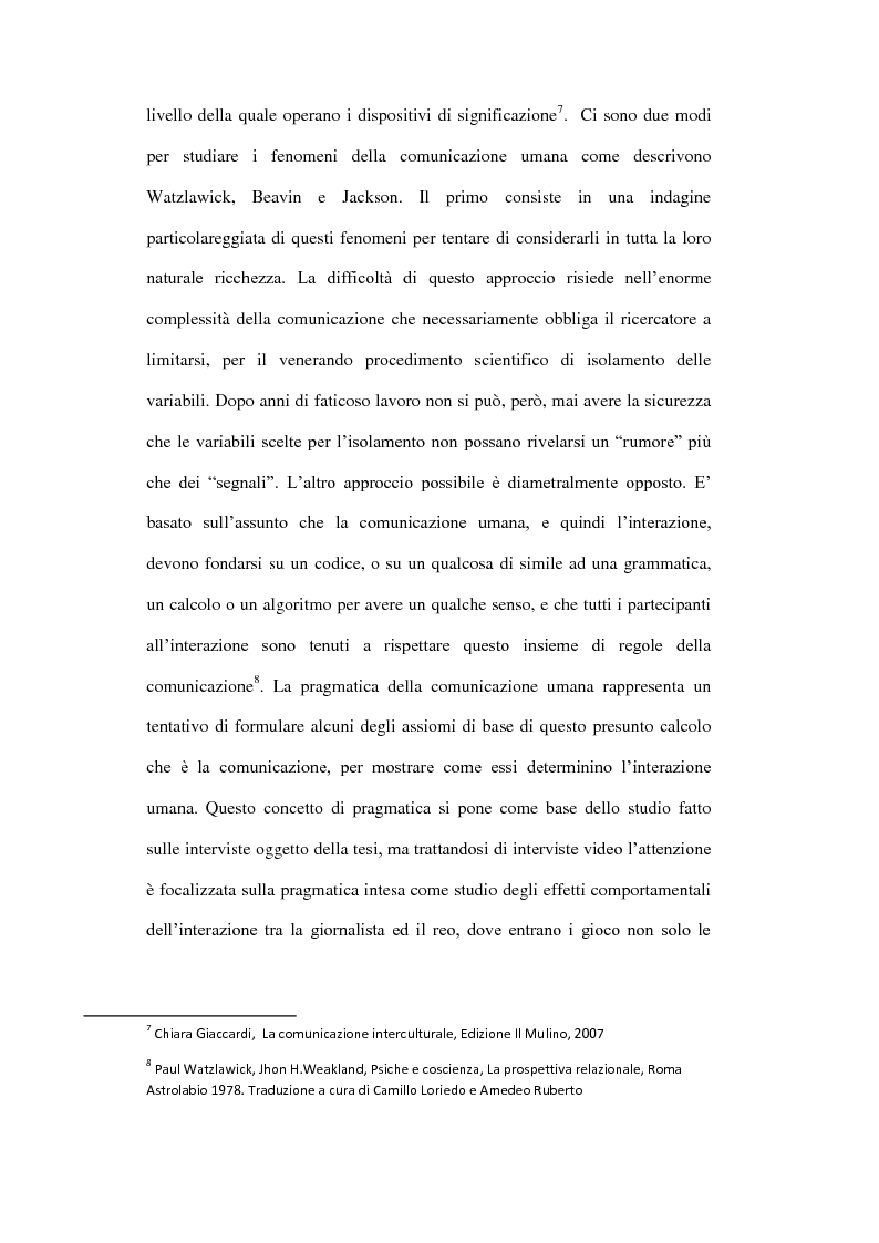 Anteprima della tesi: Intervista con il killer - La negoziazione dei fatti nel giornalismo giallo di Franca Leosini, Pagina 3
