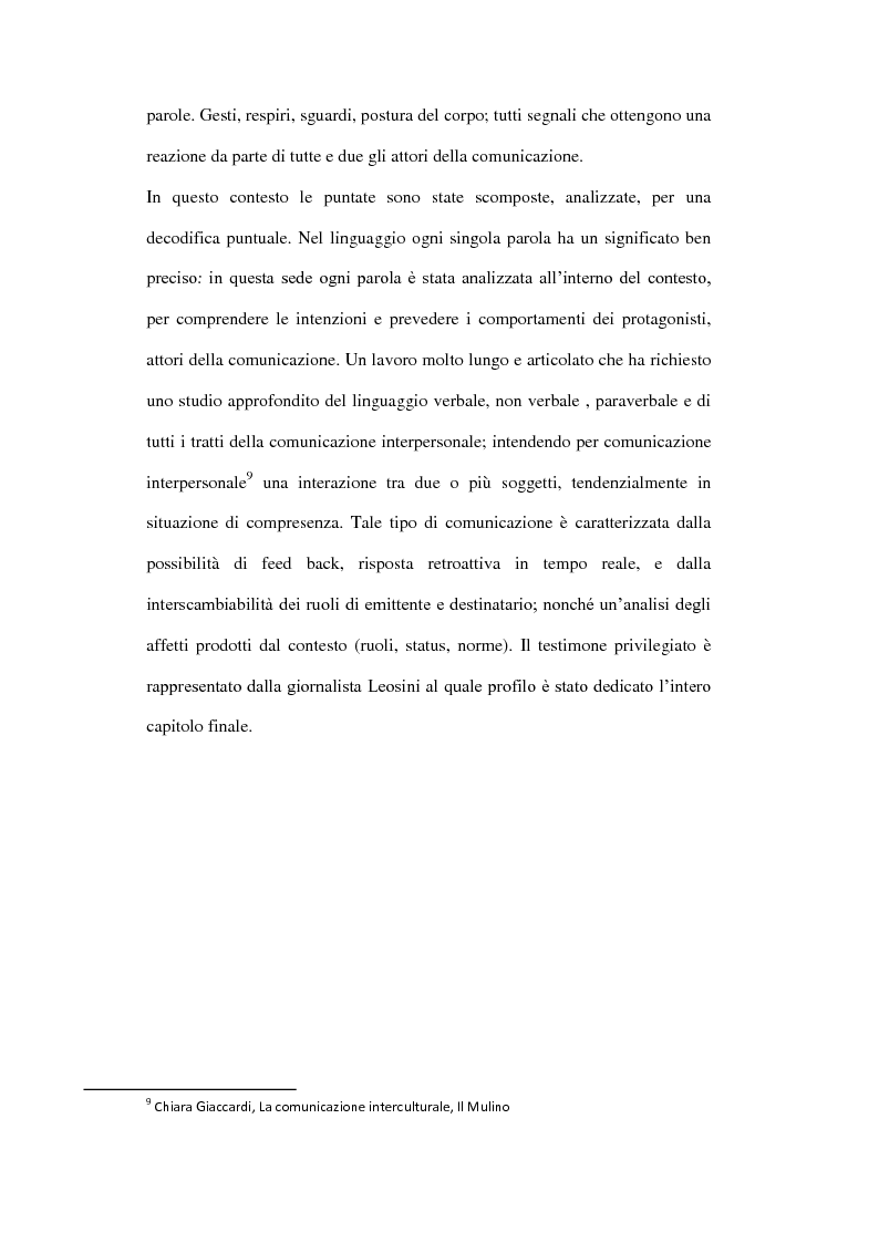 Anteprima della tesi: Intervista con il killer - La negoziazione dei fatti nel giornalismo giallo di Franca Leosini, Pagina 4