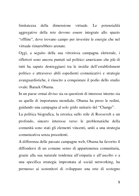 Anteprima della tesi: Comunità virtuali e politica: il caso Barack Obama, Pagina 5