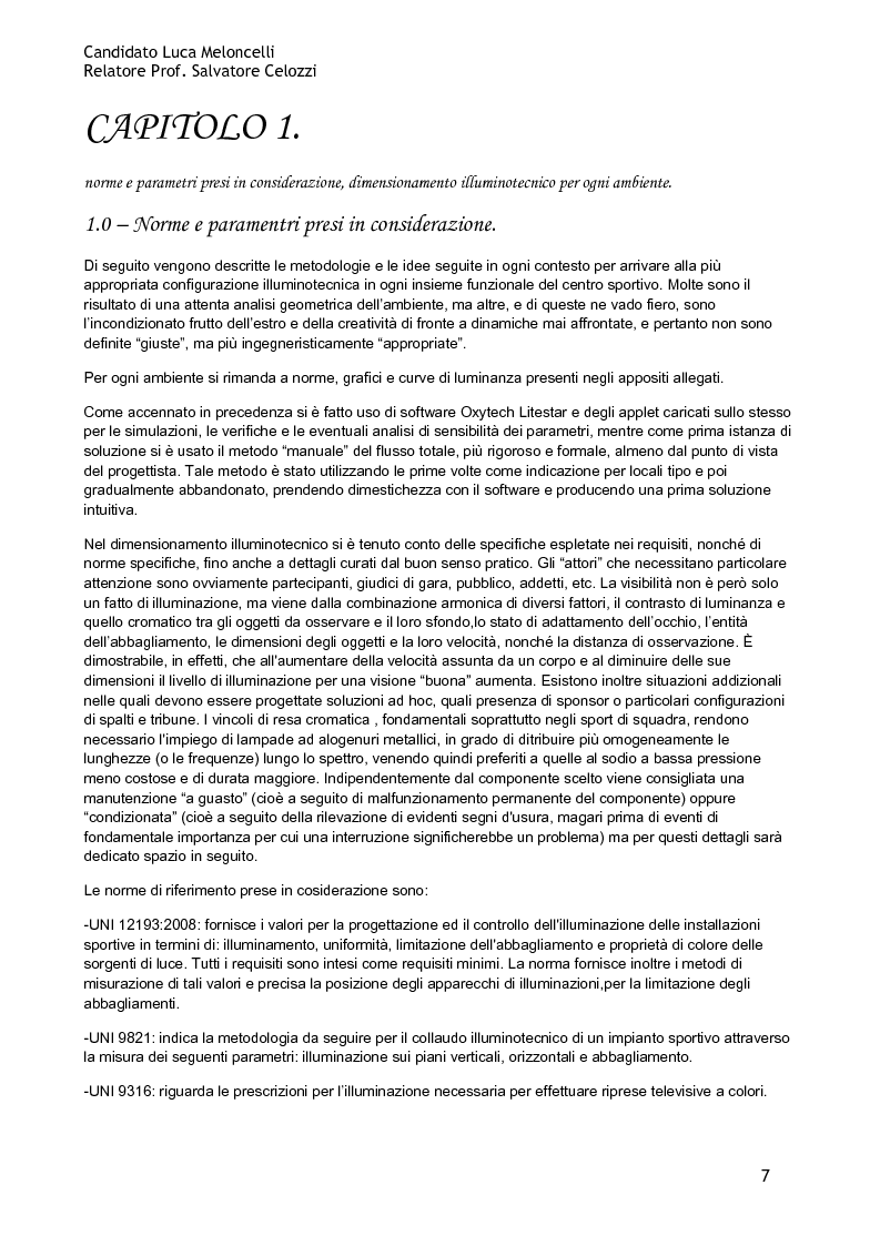Anteprima della tesi: Design of the Electrical and Lighting systems of a sport centre: planning and management, Pagina 4
