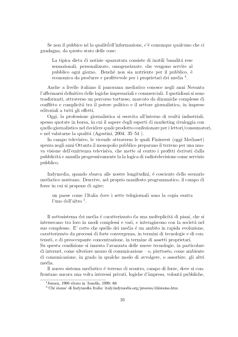Estratto dalla tesi: Indymedia Italia: quando gli hacker fanno politica