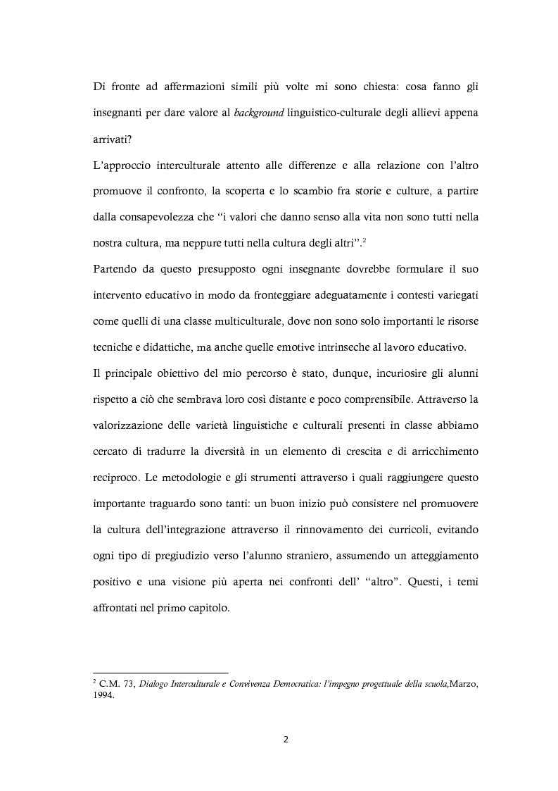 Anteprima della tesi: Valorizzare la varietà linguistica nella classe multiculturale, Pagina 3