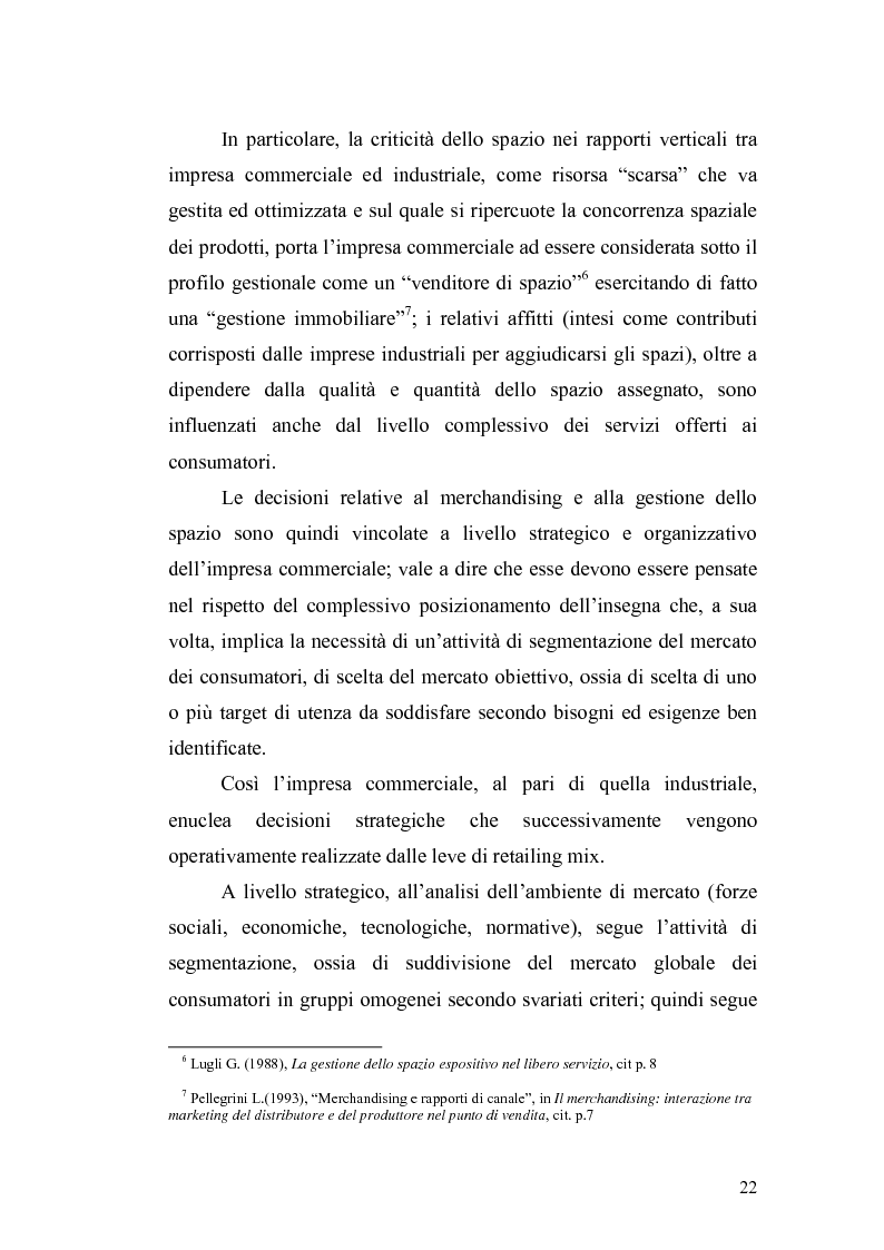Anteprima della tesi: La criticità della risorsa spazio nella distribuzione moderna in ottica di marketing: osservazioni critiche e verifiche empiriche, Pagina 7