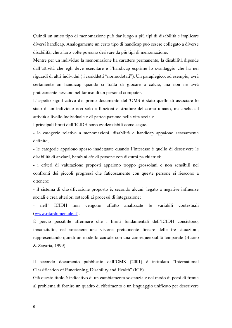 Anteprima della tesi: Scuola e diversabilità: i punti di vista dei sistemi coinvolti, Pagina 5