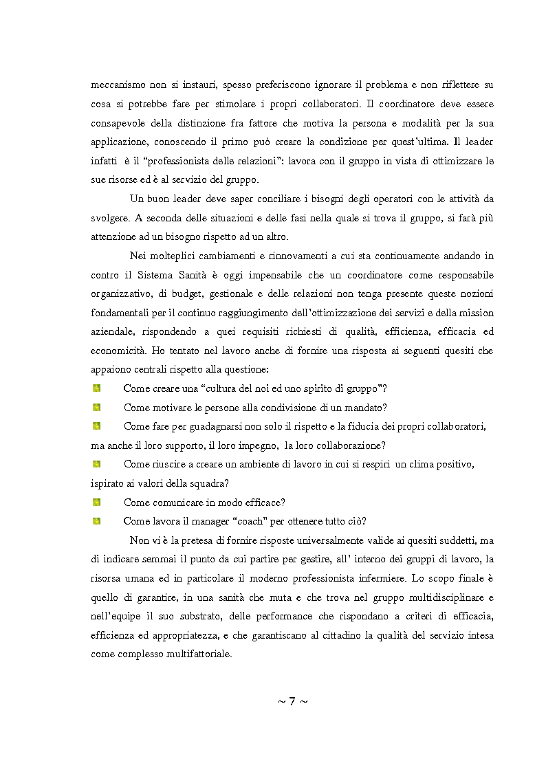 Anteprima della tesi: Importanza del ruolo del Coordinatore Infermieristico nella motivazione del personale: progetto per un Magnet Hospital, Pagina 3