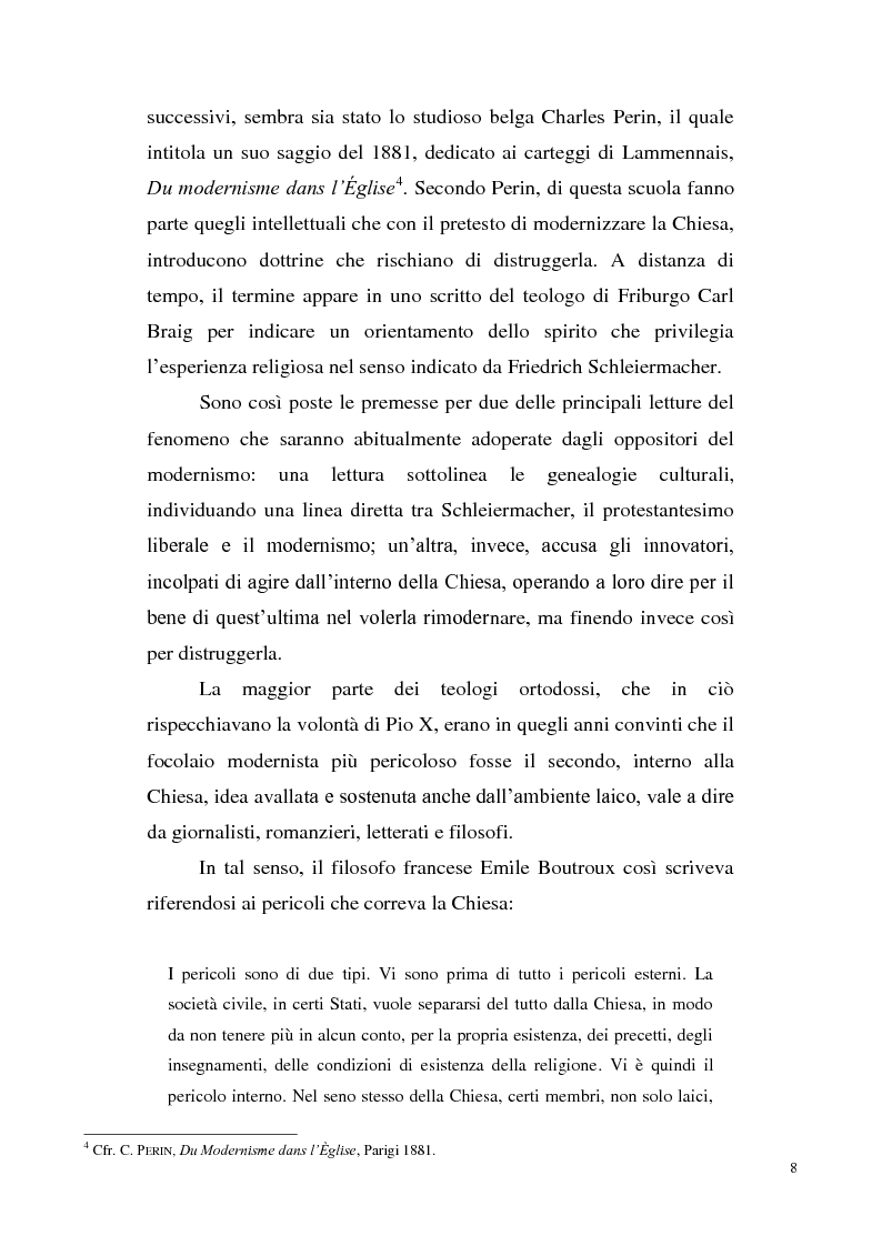 Anteprima della tesi: Marie-Dominique Chenu, tra modernismo e medievismo, Pagina 7