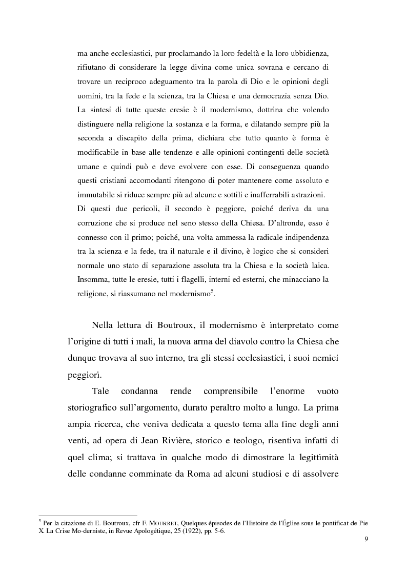 Anteprima della tesi: Marie-Dominique Chenu, tra modernismo e medievismo, Pagina 8