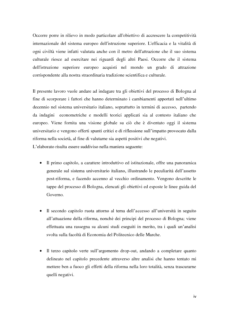 Anteprima della tesi: Accesso all'istruzione terziaria dopo il processo di Bologna, Pagina 4