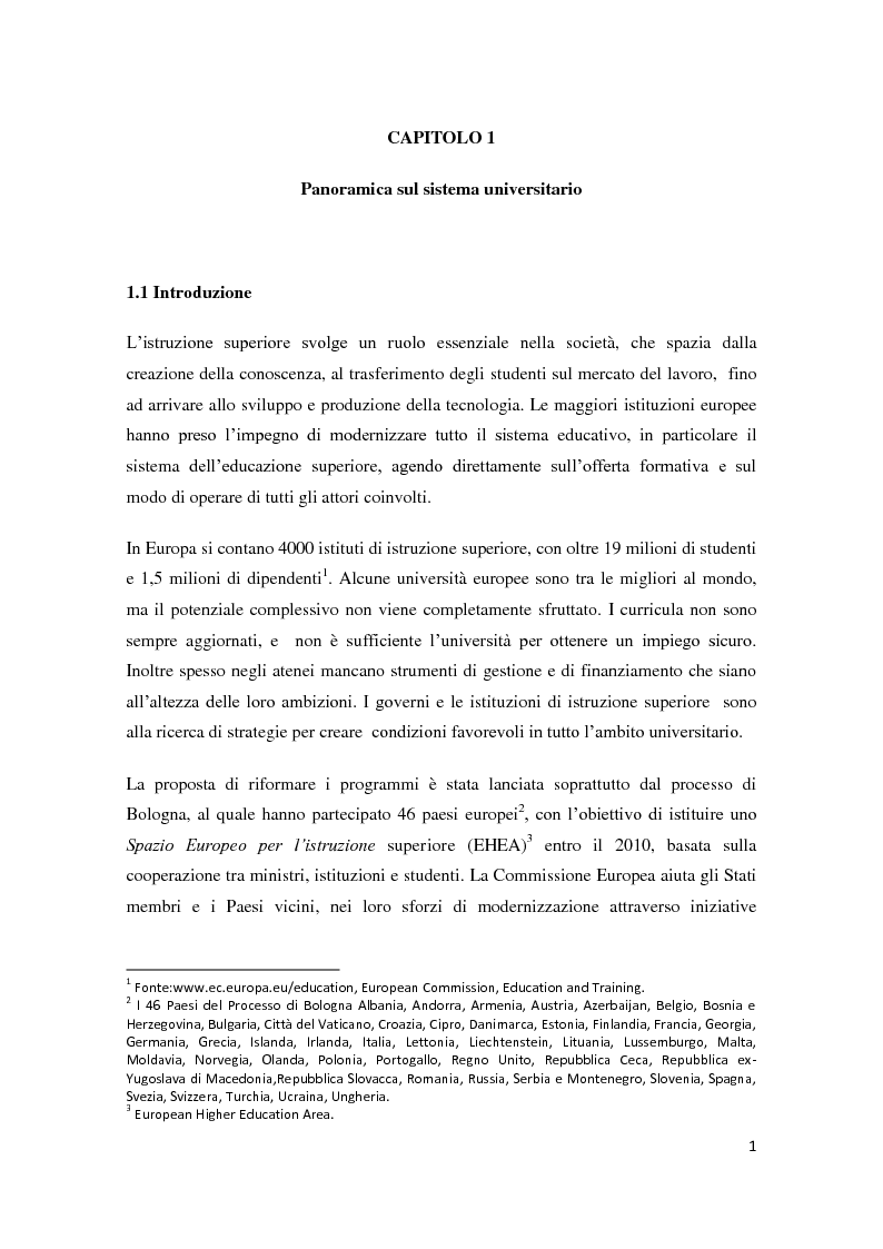 Anteprima della tesi: Accesso all'istruzione terziaria dopo il processo di Bologna, Pagina 6