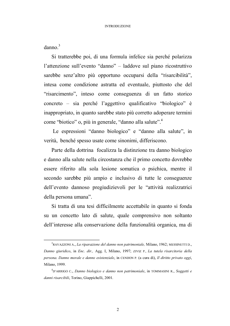 Anteprima della tesi: L'evoluzione del danno biologico nella giurisprudenza, Pagina 2