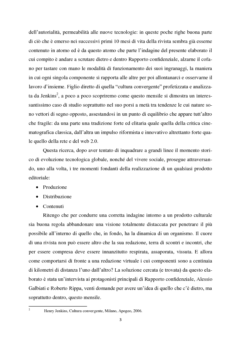 Anteprima della tesi: Rapporto confidenziale: un caso di critica cinematografica on line, Pagina 2