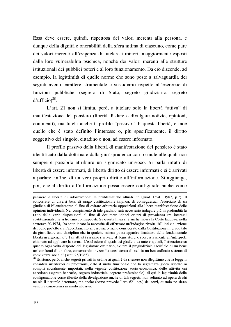 Anteprima della tesi: I principi costituzionali in materia radiotelevisiva. Dal monopolio radiotelevisivo al pluralismo., Pagina 10