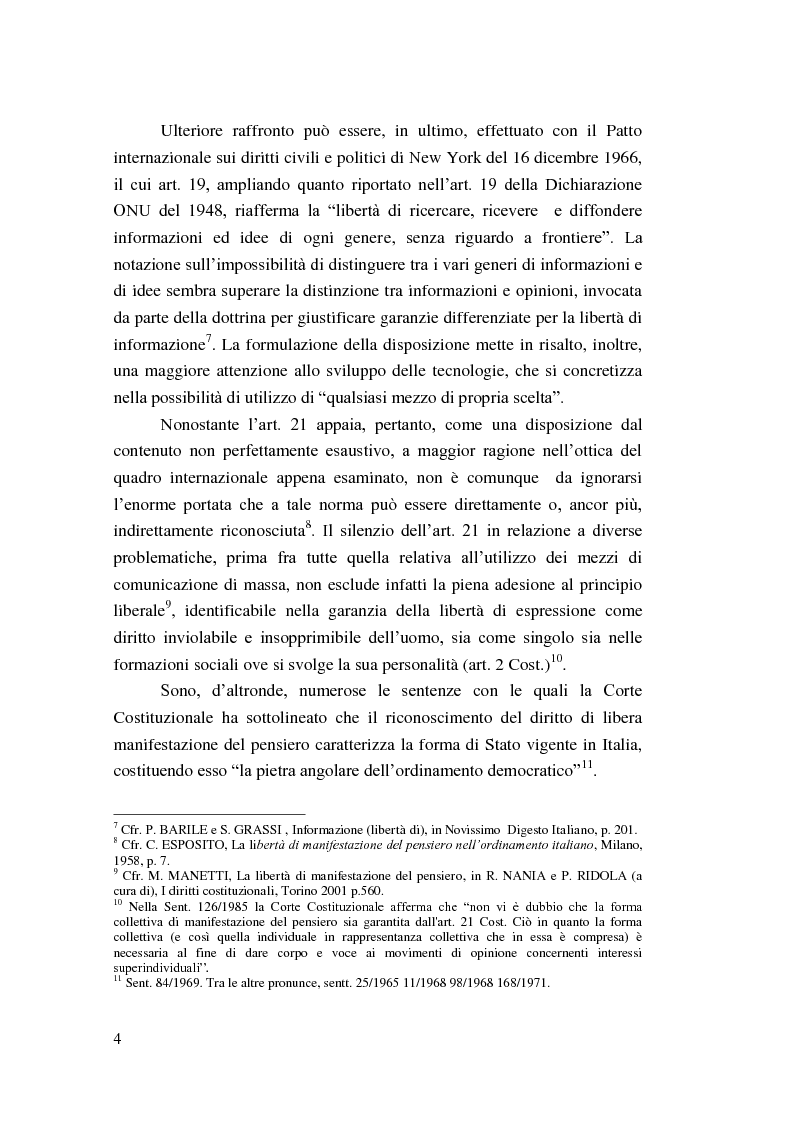 Anteprima della tesi: I principi costituzionali in materia radiotelevisiva. Dal monopolio radiotelevisivo al pluralismo., Pagina 4