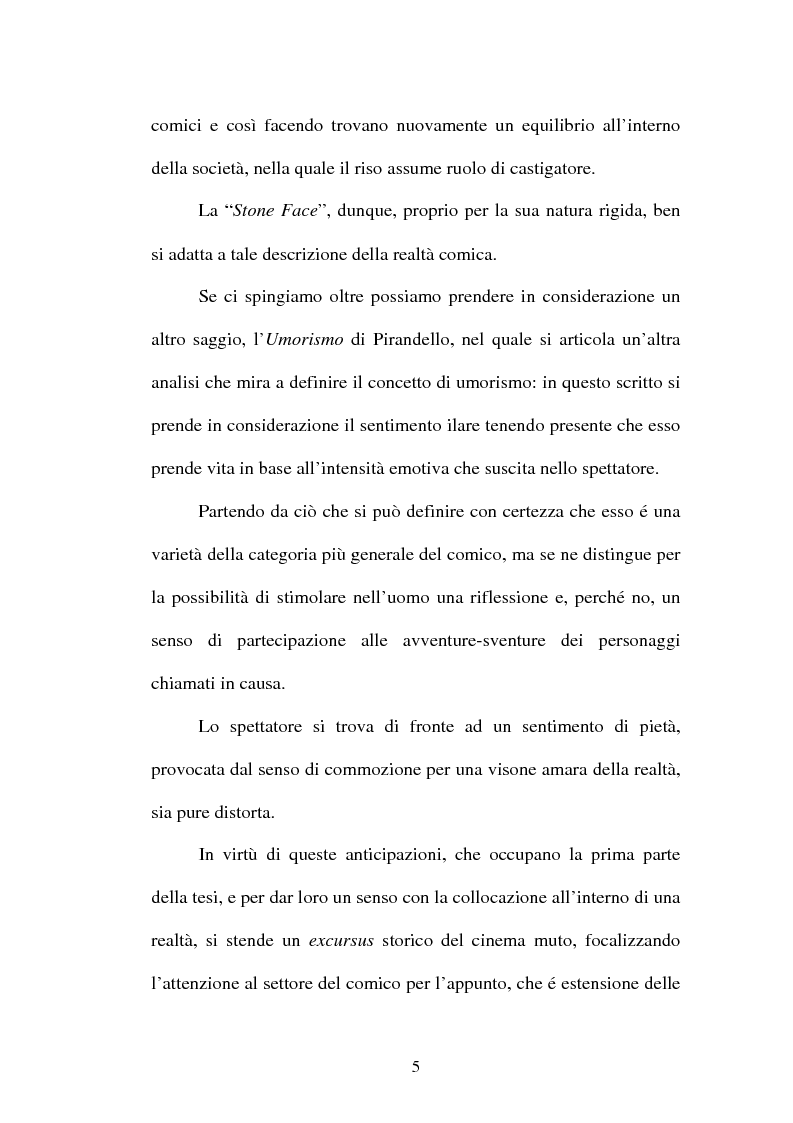 Anteprima della tesi: Stone Face - Buster Keaton. Tra umorismo e comicità, Pagina 3