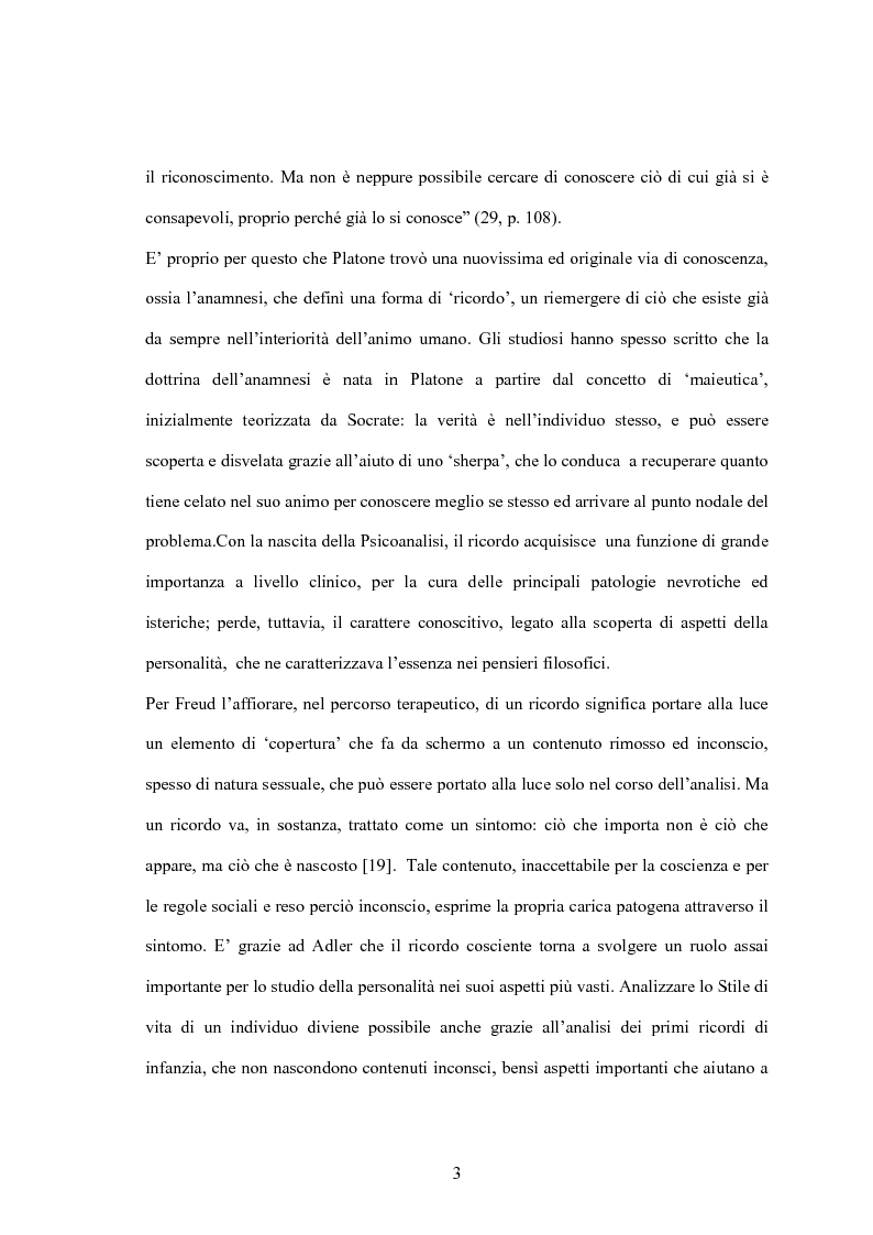 Anteprima della tesi: Primi ricordi e attacchi di panico: il caso di Linda, Pagina 3