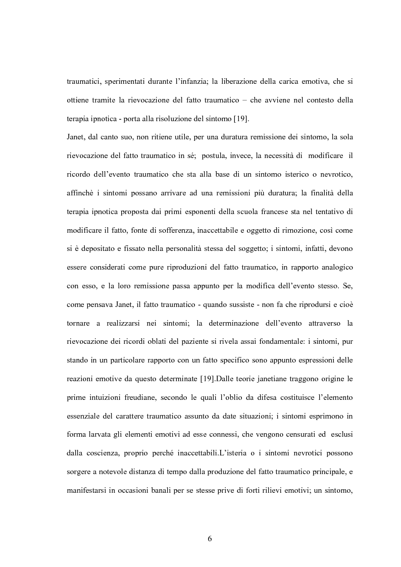Anteprima della tesi: Primi ricordi e attacchi di panico: il caso di Linda, Pagina 6