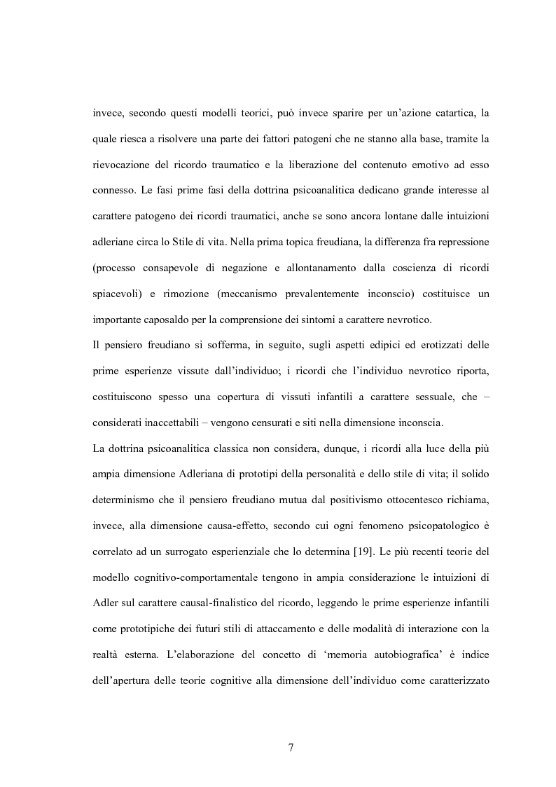 Anteprima della tesi: Primi ricordi e attacchi di panico: il caso di Linda, Pagina 7