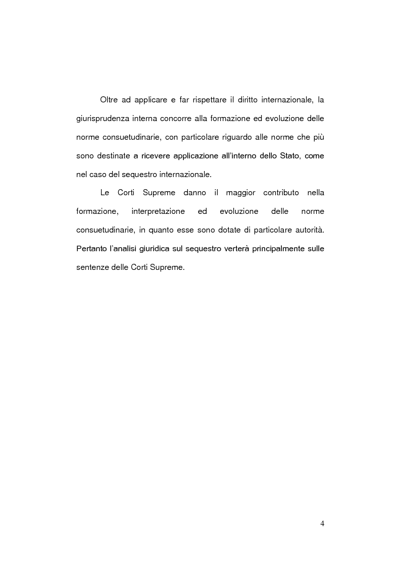 Anteprima della tesi: Esercizio non autorizzato della sovranità statale in territorio straniero. Il caso del sequestro internazionale., Pagina 4