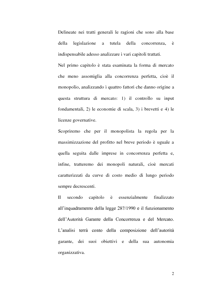 Anteprima della tesi: La politica della concorrenza nell'esperienza italiana, Pagina 2