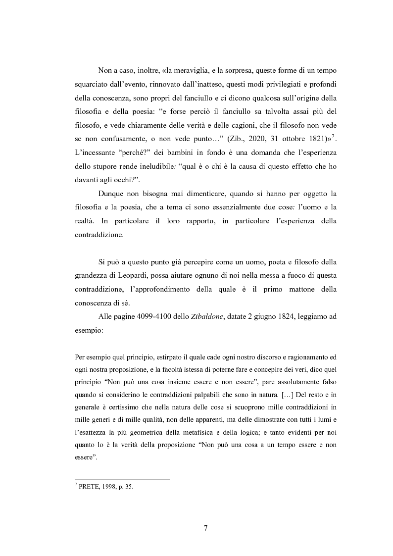 Anteprima della tesi: Attraverso Leopardi: filosofia e poesia vie di conoscenza, Pagina 5