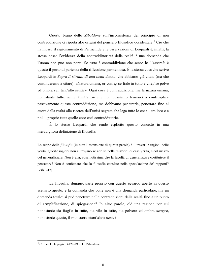 Anteprima della tesi: Attraverso Leopardi: filosofia e poesia vie di conoscenza, Pagina 6