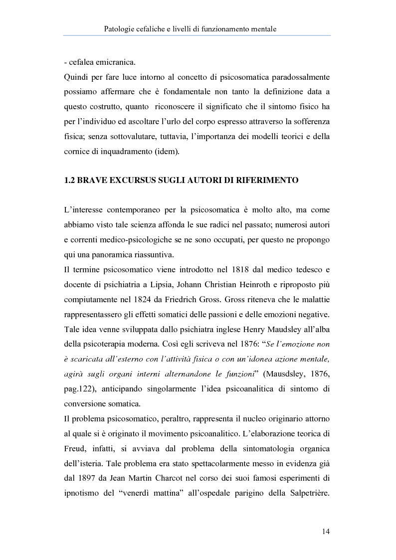 Anteprima della tesi: Patologie cefalgiche e livelli di funzionamento mentale. Uno studio empirico., Pagina 10