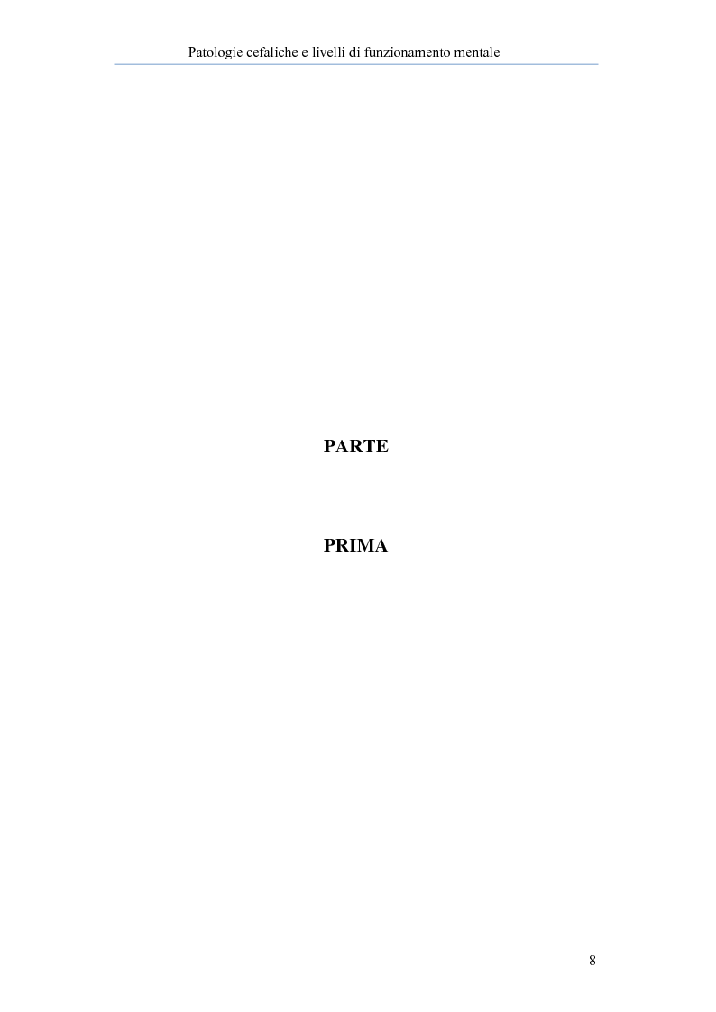 Anteprima della tesi: Patologie cefalgiche e livelli di funzionamento mentale. Uno studio empirico., Pagina 4