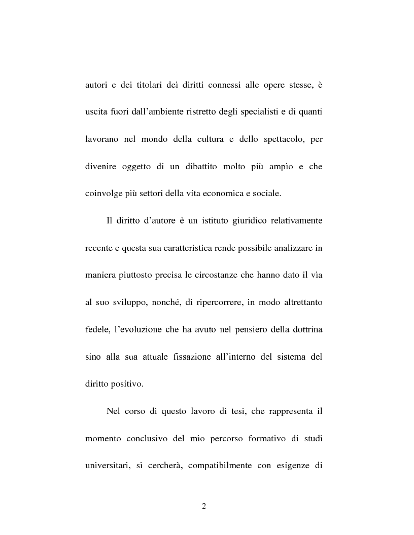 Anteprima della tesi: Il diritto d'autore tra pubblicazione ed inedito, Pagina 2