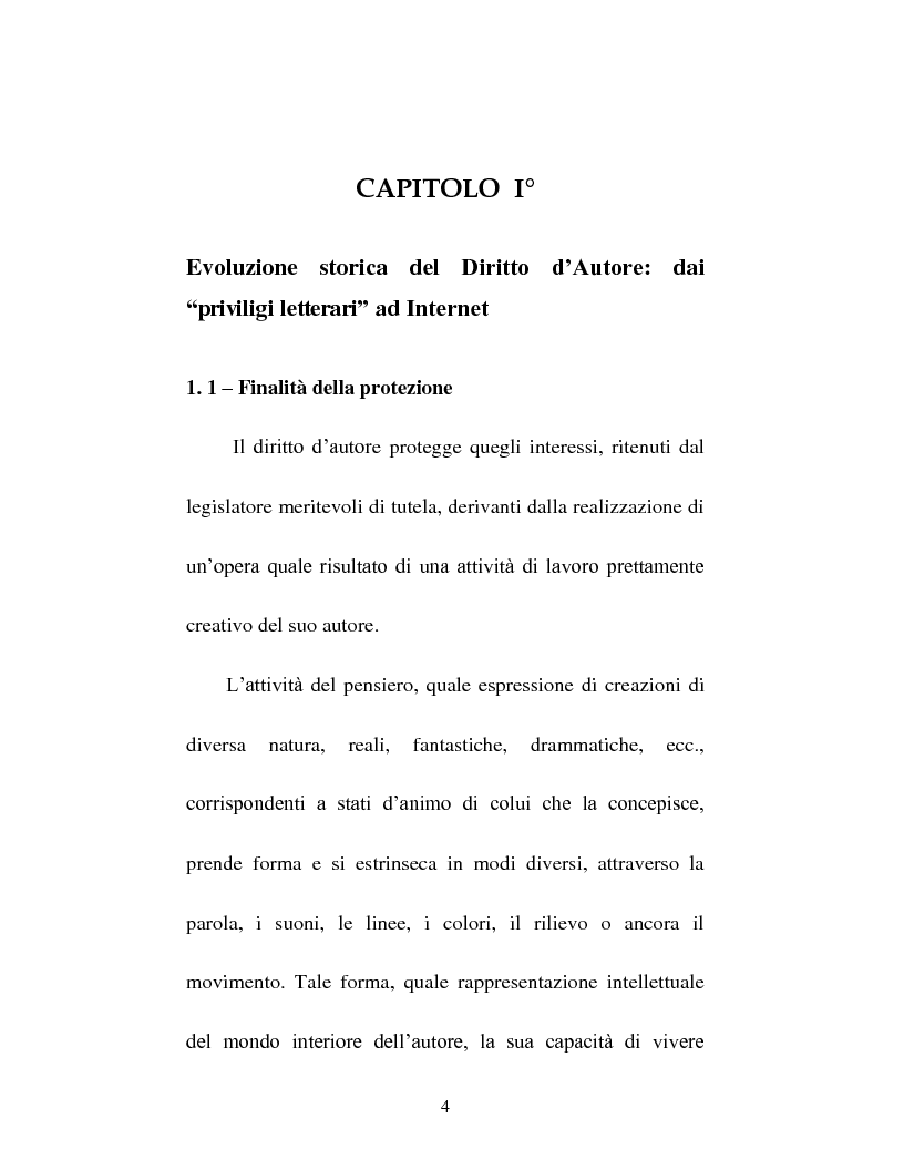 Anteprima della tesi: Il diritto d'autore tra pubblicazione ed inedito, Pagina 4