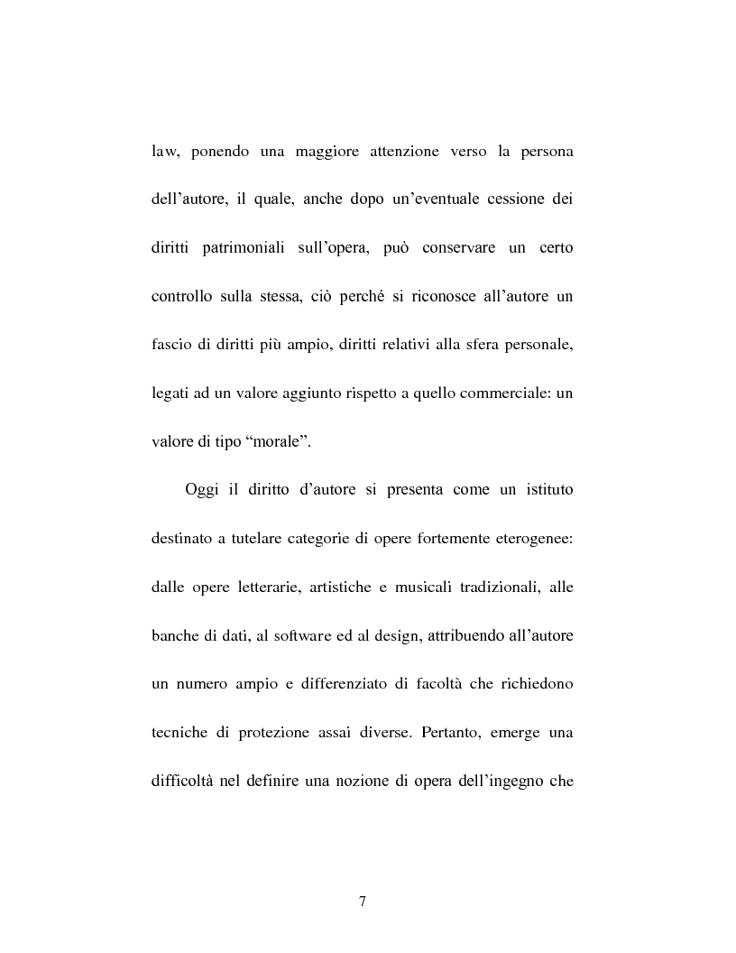 Anteprima della tesi: Il diritto d'autore tra pubblicazione ed inedito, Pagina 7