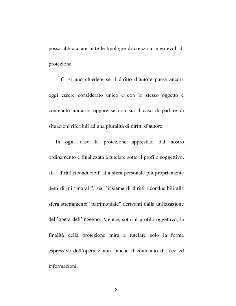 Anteprima della tesi: Il diritto d'autore tra pubblicazione ed inedito, Pagina 8