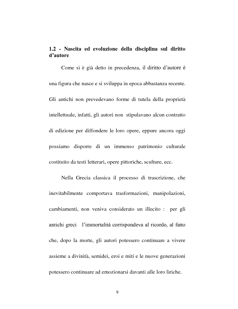Anteprima della tesi: Il diritto d'autore tra pubblicazione ed inedito, Pagina 9