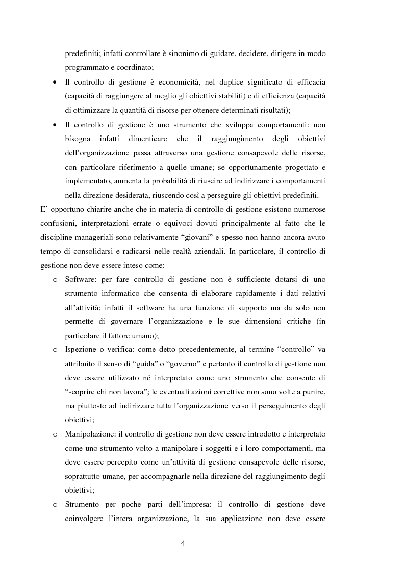 Anteprima della tesi: Il controllo di gestione nelle imprese di servizi: il caso della Viemme Consulting Srl, Pagina 4