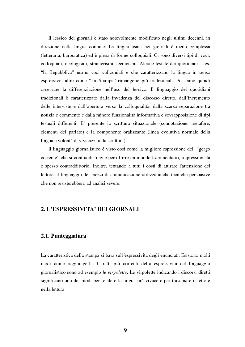 Anteprima della tesi: Traduzione e analisi linguistica di testi giornalistici. Problemi scelti., Pagina 6