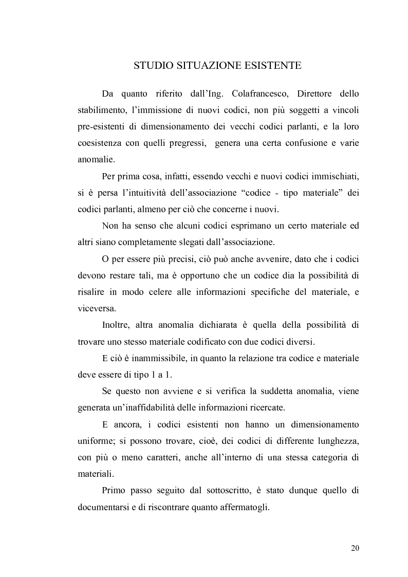 Anteprima della tesi: Processo di razionalizzazione del sistema di codifica dei materiali in Ages S.p.A., Pagina 13