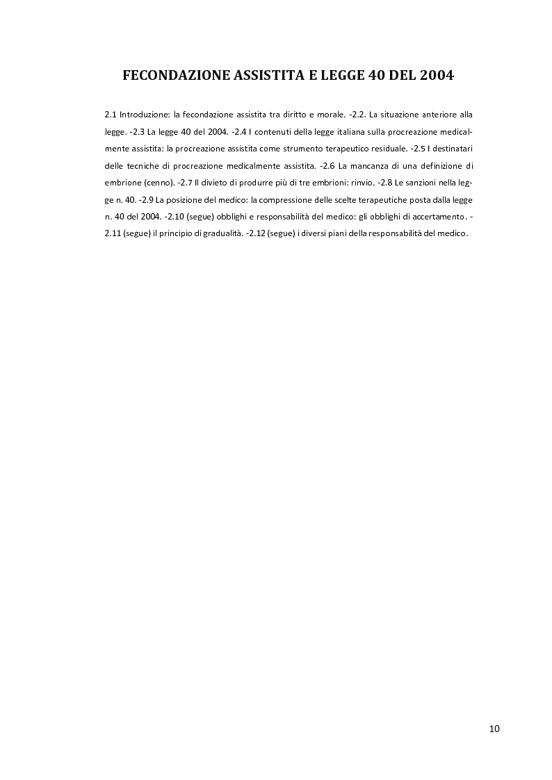 Anteprima della tesi: Lo statuto giuridico dell'embrione nella legge 40/2004, Pagina 10