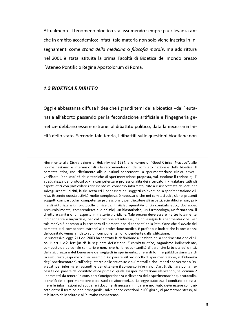 Anteprima della tesi: Lo statuto giuridico dell'embrione nella legge 40/2004, Pagina 5
