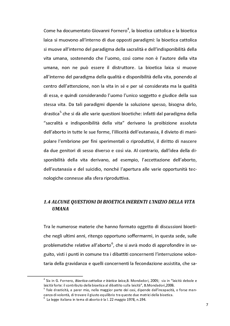 Anteprima della tesi: Lo statuto giuridico dell'embrione nella legge 40/2004, Pagina 7
