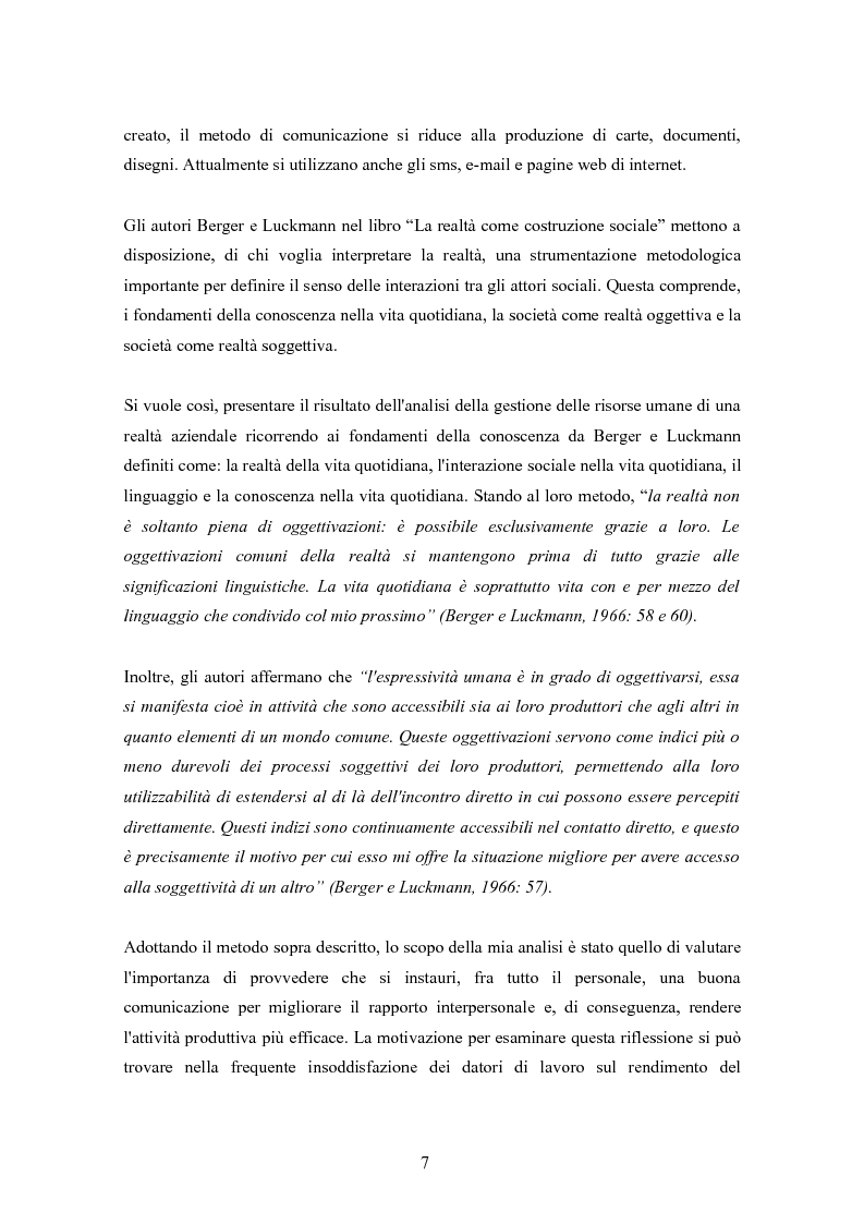 Anteprima della tesi: L'importanza della comunicazione per un efficace coordinamento del personale, Pagina 3