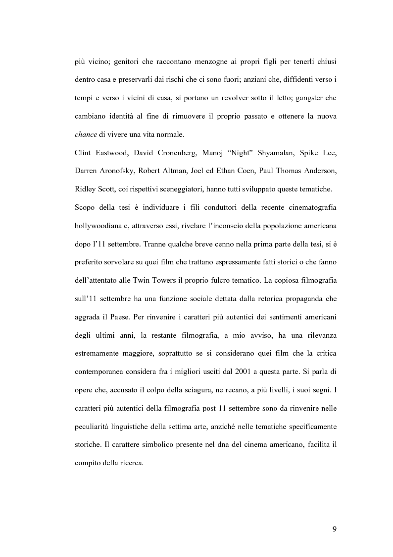 Anteprima della tesi: Il cinema americano fra l'11 settembre e l'elezione di Obama. Temi e caratteristiche di una parabola allegorica., Pagina 6