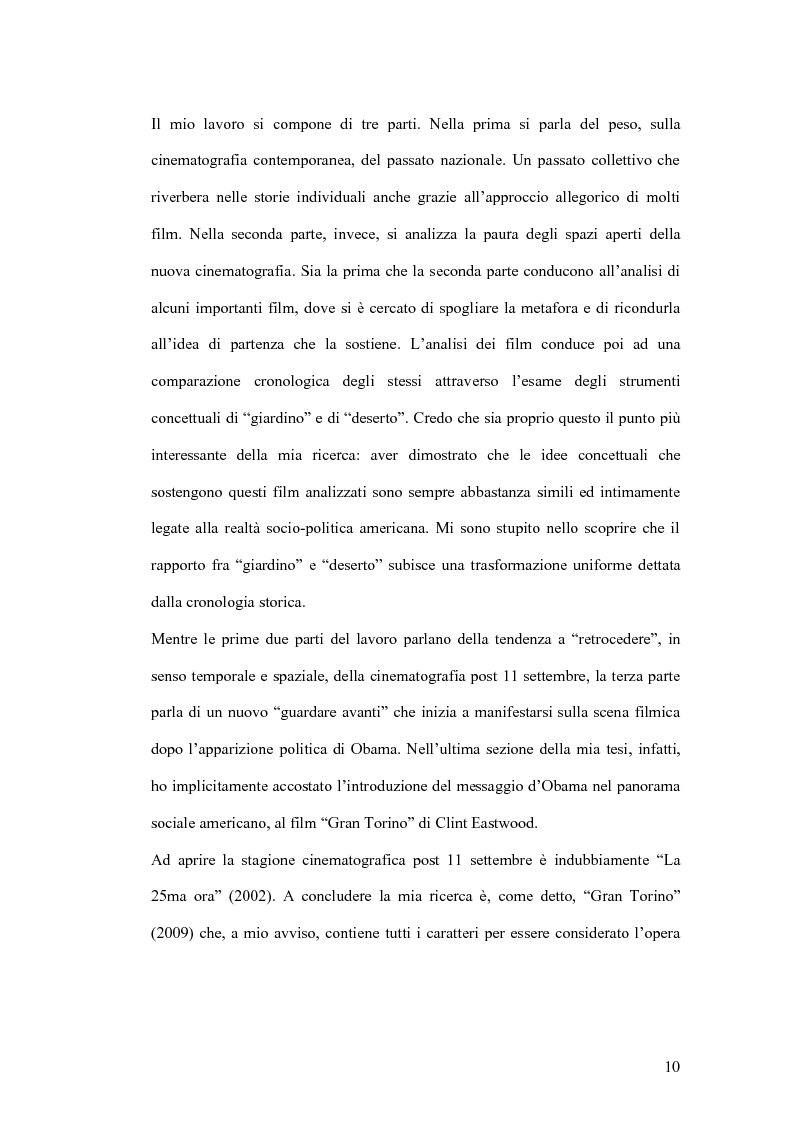 Anteprima della tesi: Il cinema americano fra l'11 settembre e l'elezione di Obama. Temi e caratteristiche di una parabola allegorica., Pagina 7