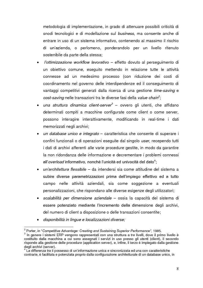 Anteprima della tesi: L’introduzione di un ERP per conquistare la leadership in un settore: studio di un caso empirico, Pagina 3