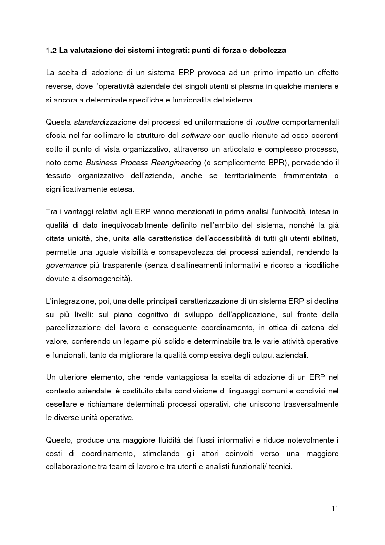Anteprima della tesi: L’introduzione di un ERP per conquistare la leadership in un settore: studio di un caso empirico, Pagina 6