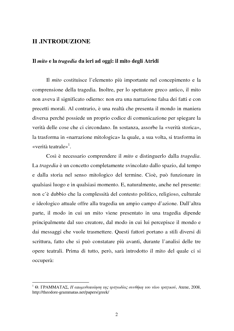 Anteprima della tesi: Il mito letterario di Elettra nel teatro francese dell'età moderna; J.P. Sartre, M.Yourcenar e J. Giraudoux, Pagina 2