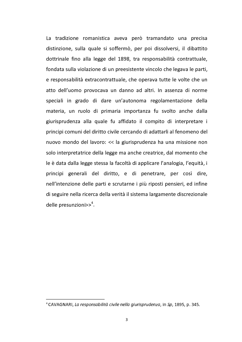 Anteprima della tesi: La nozione di infortunio sul lavoro, Pagina 6