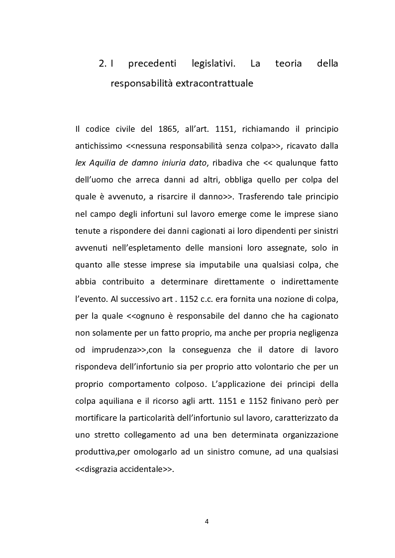 Anteprima della tesi: La nozione di infortunio sul lavoro, Pagina 7